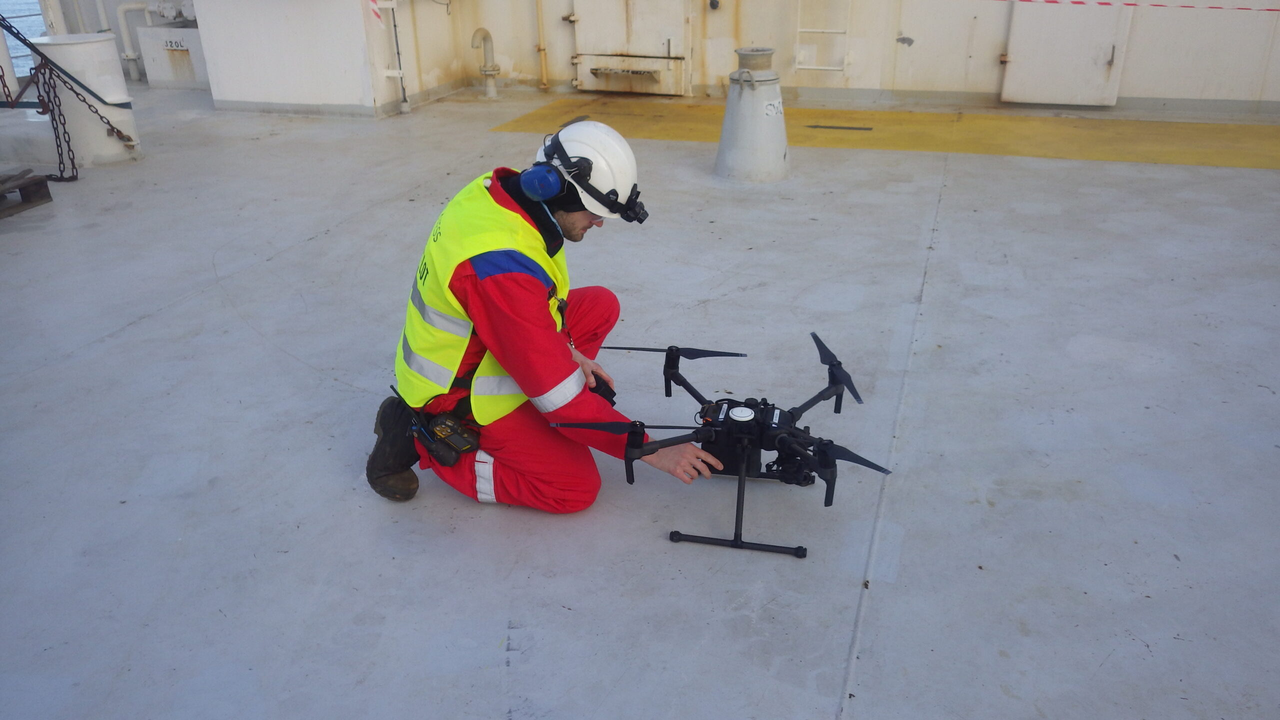 Axess’ engineer with the drone