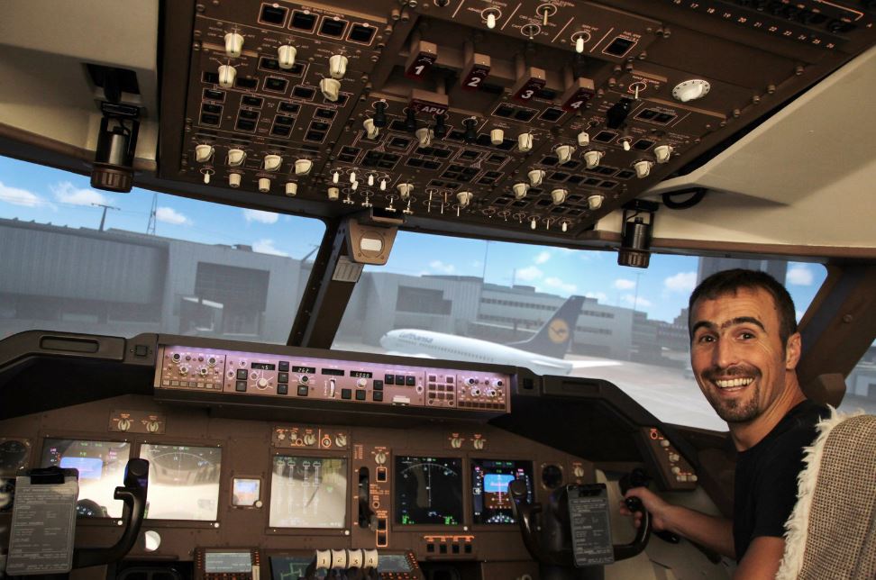 Ivar Hestness Sitting at his simulator