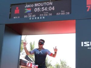 Jaco completed the Ironman 70.3 Durban with a time of 5h 54m 4s