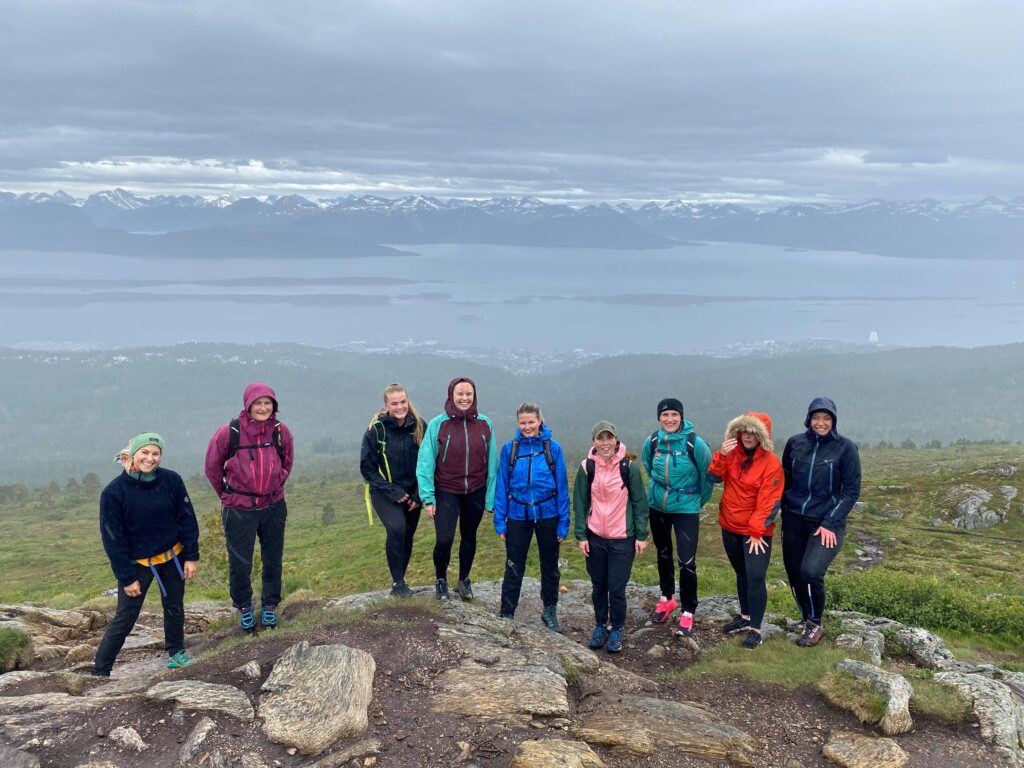 Lillian (second from left) with colleagues on a hike in Molde, Norway