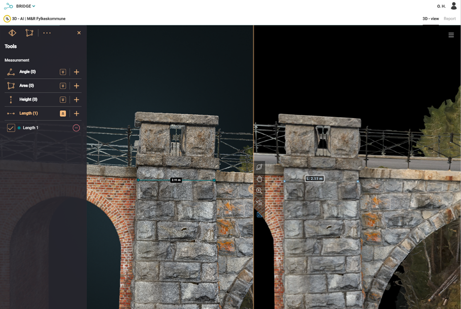 Side-by-side comparison of point clouds and mesh models