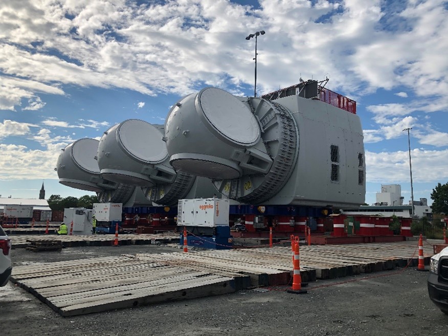 Nacelles ready for load out in New Bedford, MA