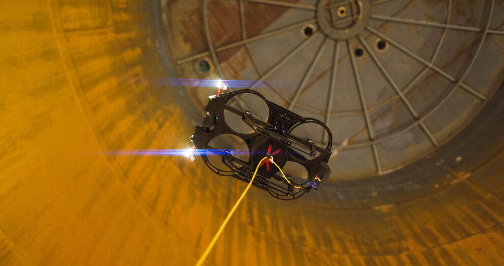 Drone inspection inside the tank