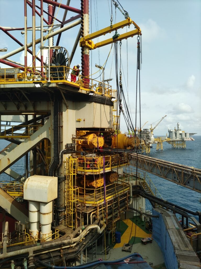 Jacking gear pinion replacement on Seadrill’s West Elara 1 Offshore execution